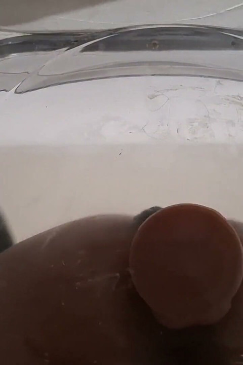 Extended Cut: POV Dirty Talk Fat Ass Goth Trans Facesitting and Anal Creampie After Riding Dildo on Transparent Chair