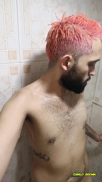 Spectacular moment from "Quickie in the shower before going to college. Get on your knees and take my load."