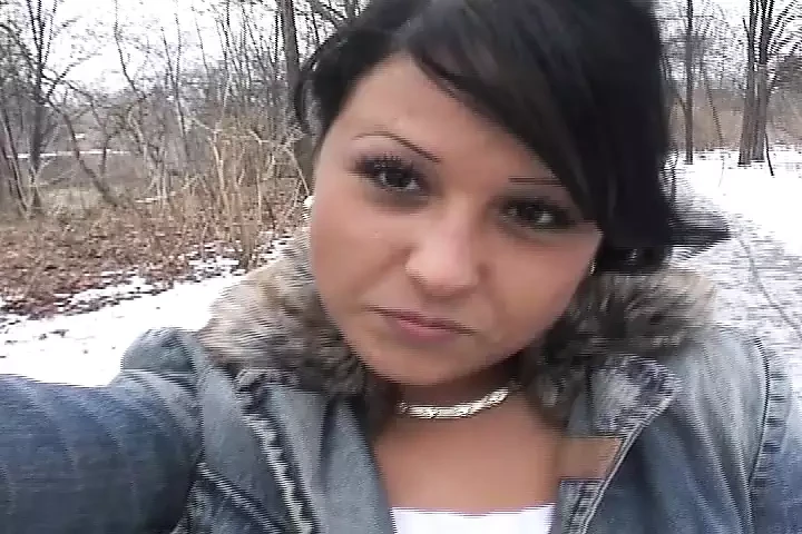 Dark haired German whore stuffing her hand deep inside her muff