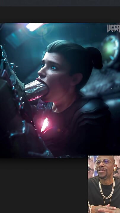 The Doom Slayer recebendo seu pau garganta profunda por uma puta