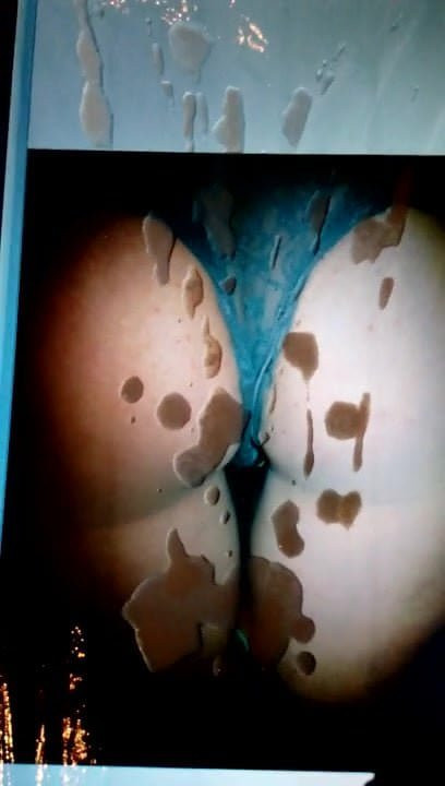New cum tribute on ass in thong