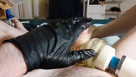 Post-orgasm knob polishing