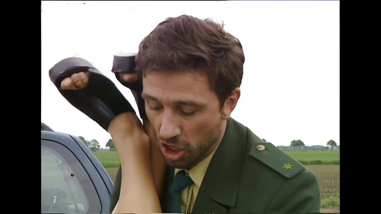 Policeman Has to Watch Her Piss on the Police Car