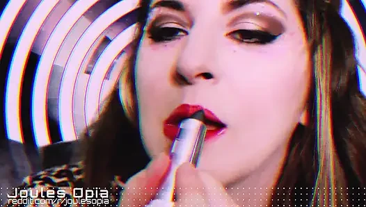 Plexiglass küsst lippenstift-fetisch Asmr