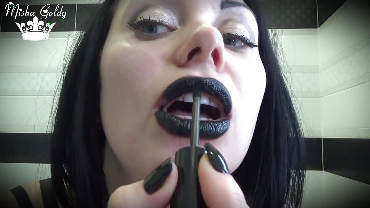 Glossy black lips