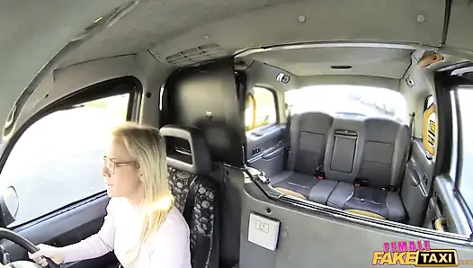 Female Fake Taxi - Female Driver Fills Both Holes