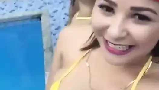 hot girls pool party