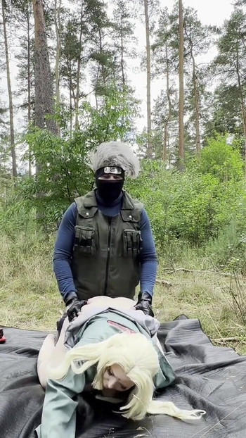 Must-see moment from "Forbidden Shinobi Pleasure: Kakashi & Tsunade in Authentic Naruto Cosplay!"