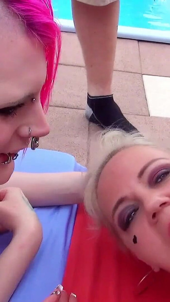 Memorable moment from "Lactating Punk Girl Laura and MILF in Creampie Gangbang Sex"