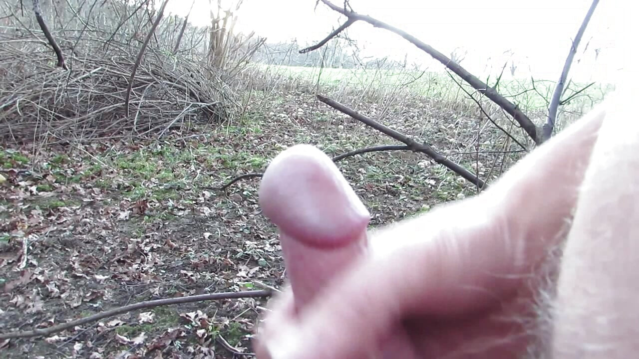 Open field nude cum fountain - loop version