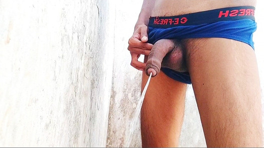 Uncut Teen Step-Son Pissing Standing