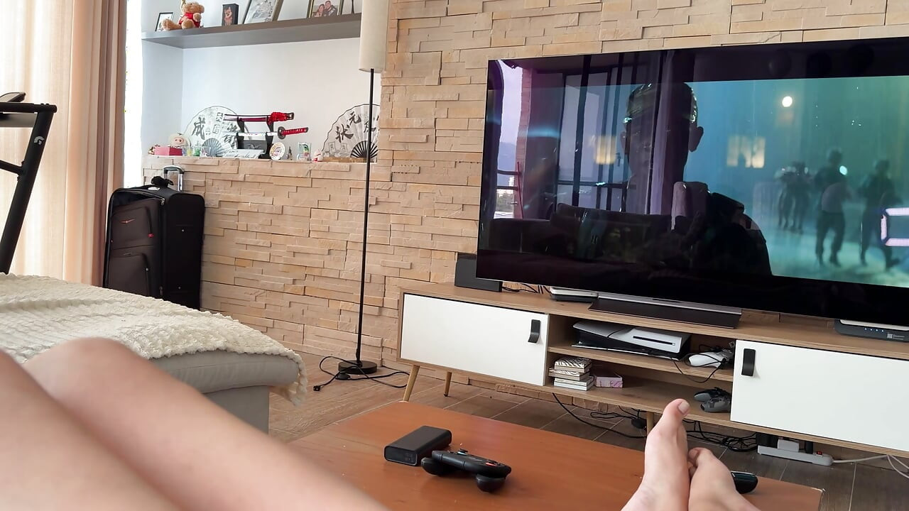My stepbrother convinces me to fuck instead of watching the movie!
