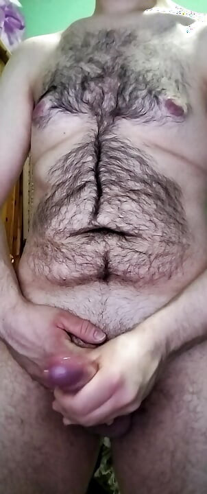 Young Gay cumming before work
