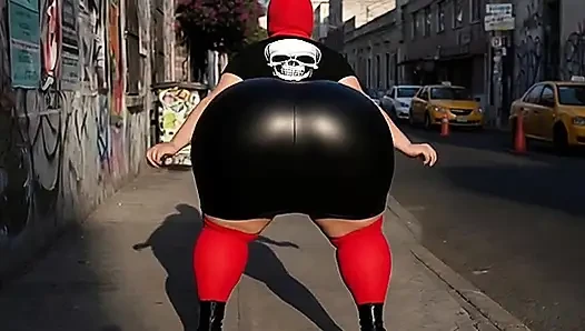 Cewek gotik latina pantat montok dengan baju gotik hitam