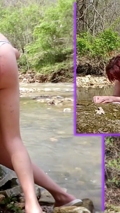 Transbian Wild Outdoor Adventure at Our Private Creek! HOT ANAL Nature Fucking Scene XXX | Clip 3