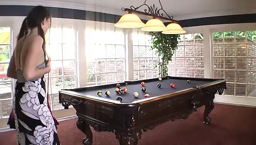 Milf and her friend fuck after billiard