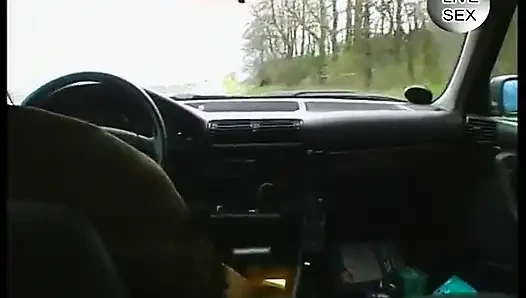 Blonde girl lets her boyfriend finger her in the car
