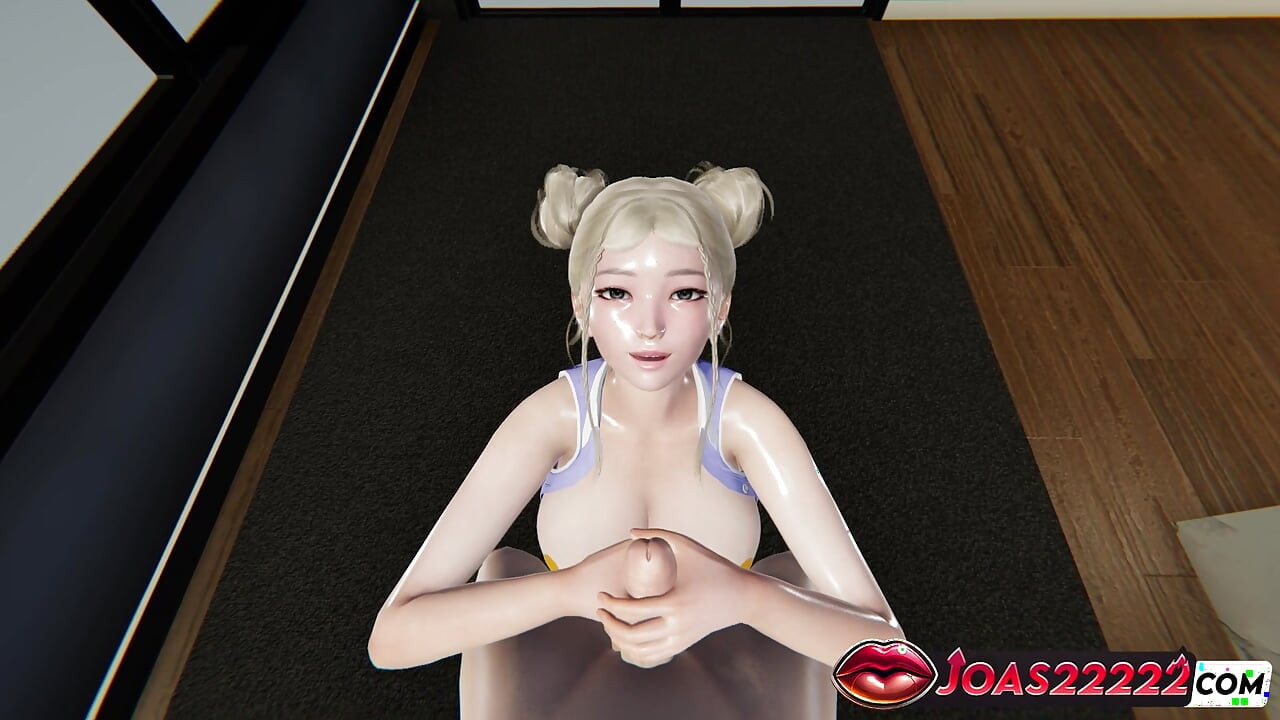 3D Hentai: Horny Office Risa Two Hands Handjob, Sloppy Blowjob and Glory Hole Deepthroat Cumshot