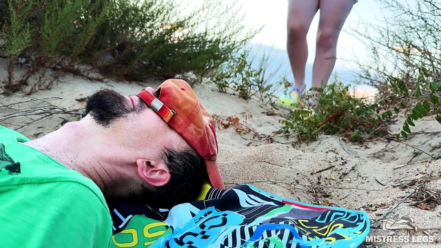 Mistress Pisses Straight Into Slave's Mouth on Wild Beach