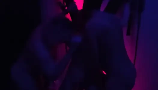 Hardcore BDSM Gangbang. Men Fuck Woman Tied to Chains and Bed.gangbang.