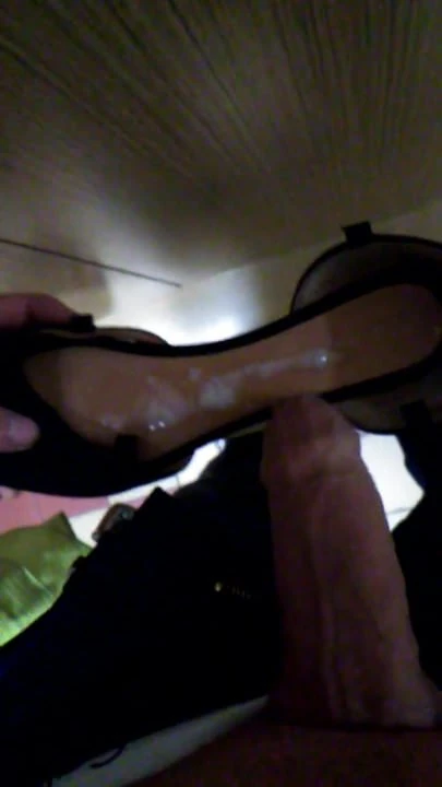 Cum nylon sock and shoe