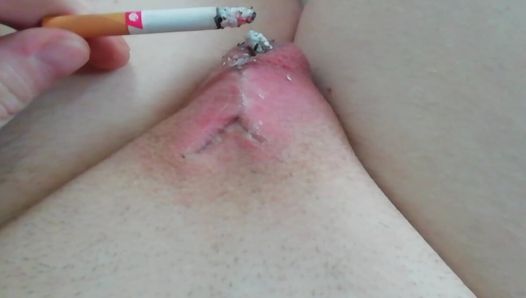 cbt slave. Burning with cigarettes. Human ashtray. Locked in a tiny chastity with superglue