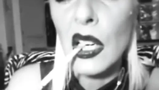Black and White Domme Smoking