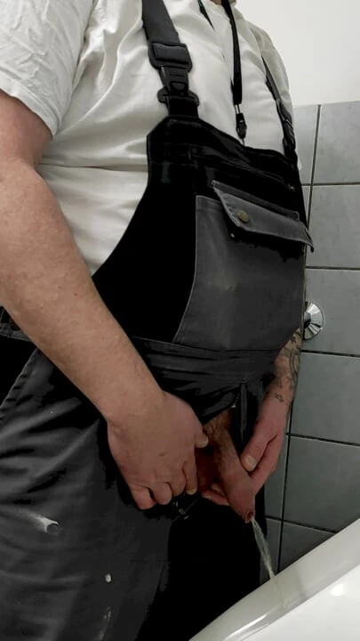 Piss and cum many times in puplic toilet at ma workstation