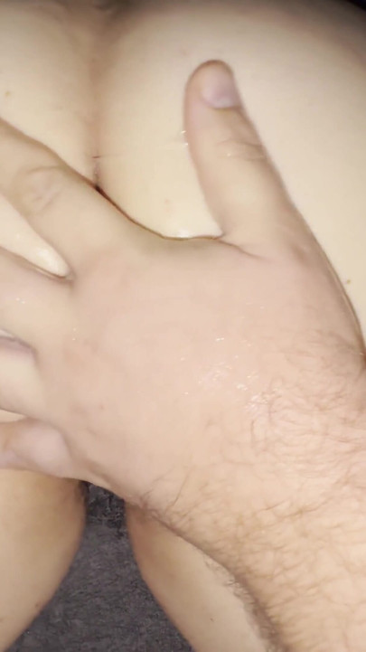 Emotional moment from "He fingers my plump ass and pussy until I cum!"