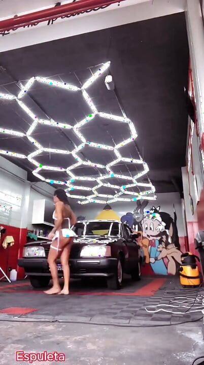 Making off of a Photo Shoot in a Mechanic Workshop