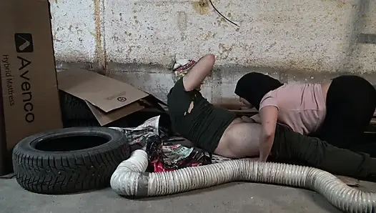 Nymphomaniac girl has sex with a broke ass bum on the street in New York City