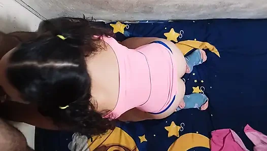 The best blowjob ever, only a whore like my stepsister can give such addictive blowjobs. Her pigtails look provocative on her.