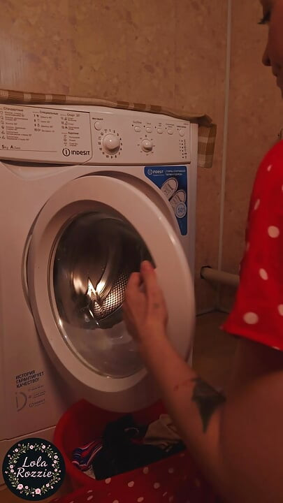 Laundry day. I Caught My Neighbor Jerking Off In The Laundromat And Fucked Her Holes Hard (Amateur Comedy Porn)