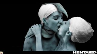 Real life hentai - alienígena lésbica amamentando e auto anal