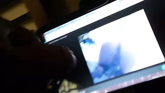 Stranger jerks off on Natasha's ass