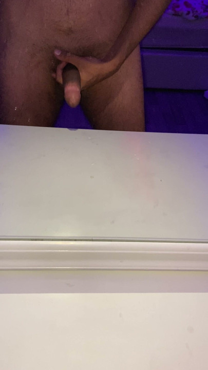 Stroking my thick dick