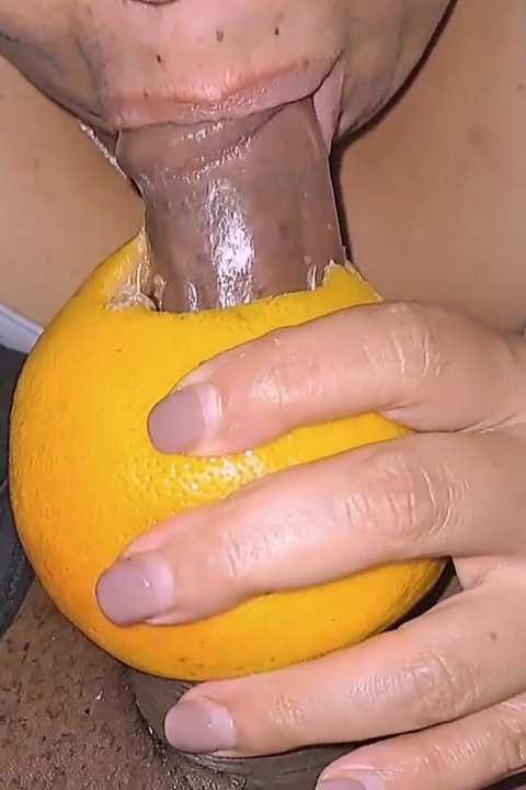 Giving BBC Amazing Grapefruit Blowjob Stroking His Cock Moaning and Groaning