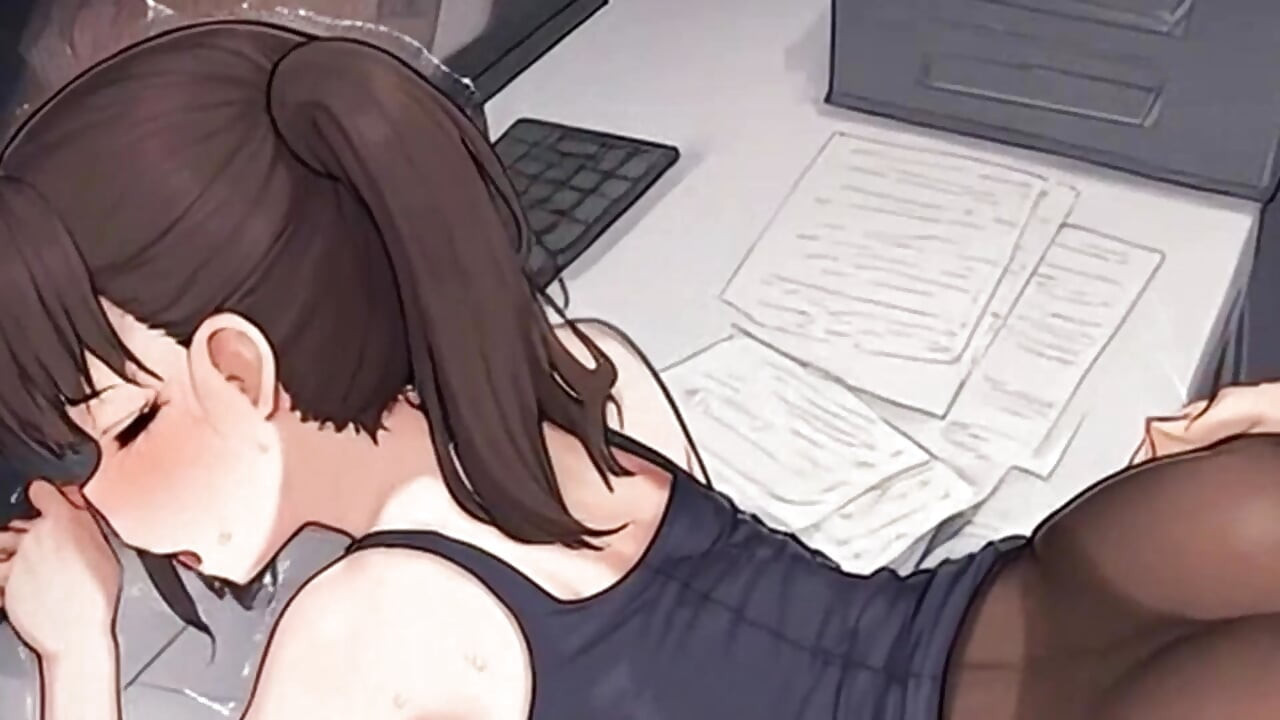 Waifu Secrétaire en POV - gros plan, taquinage, chaussette et jeu coquin (teaser de 1m)