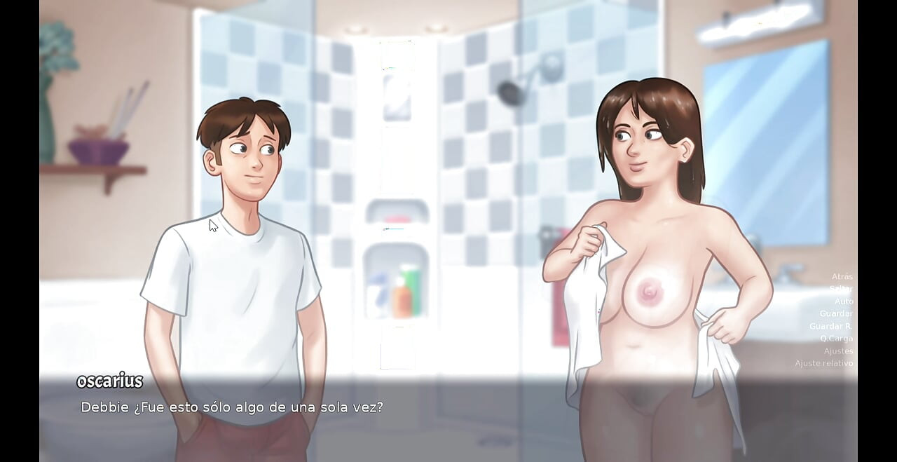 Stepmom goes into the bathroom to masturbate her stepson