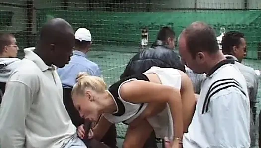 French Tennis Babe Double Ir Fucked in Threesome