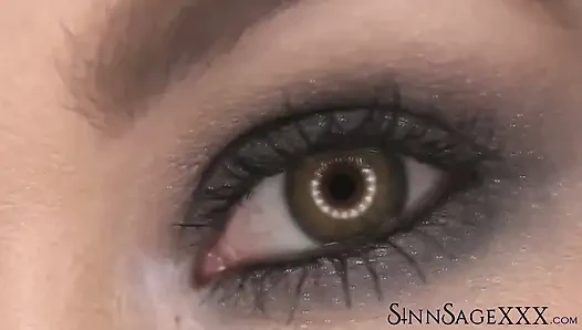 Sinn Sage Highlights Beautiful Hazel Eyes In Close Up For Camera View
