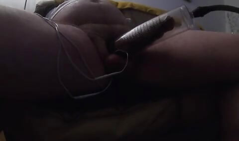 estim cum inside a cockpump
