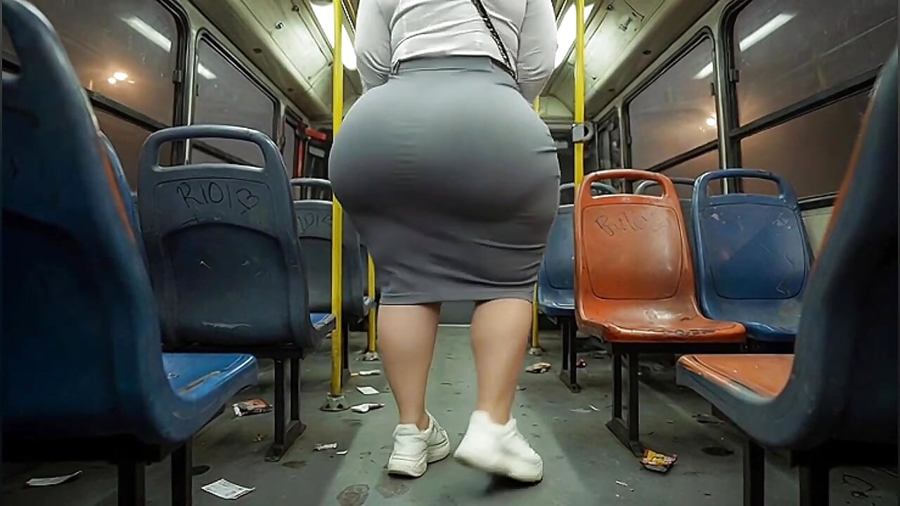 "Masked Secretary BBW Gets Ass Pressed on Crowded Public Bus"