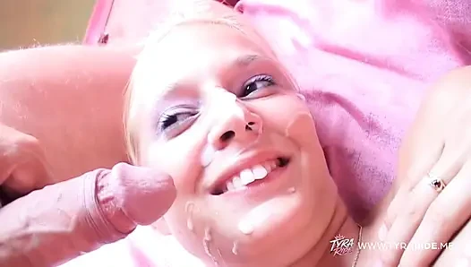 Blonde in Black Dress Gives POV Blowjob and Takes Hard Anal