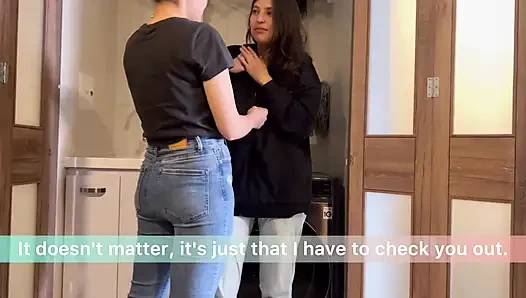 I fuck my neighbor on her washing machine, I stick my fingers in her wet and narrow entrance