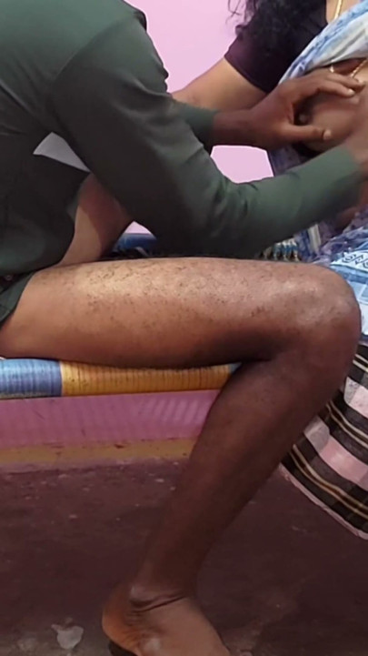 I was watching porn video on phone in bed room and holding penis in hand Tamil aunty Bavana came in shocked I pulled her and ha | Clip 2