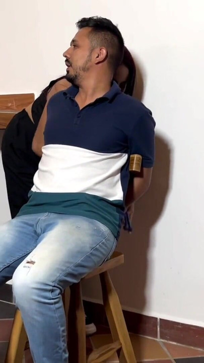 Thief breaks into our house, ties us up and we end up fucking and having a threesome | Clip 1