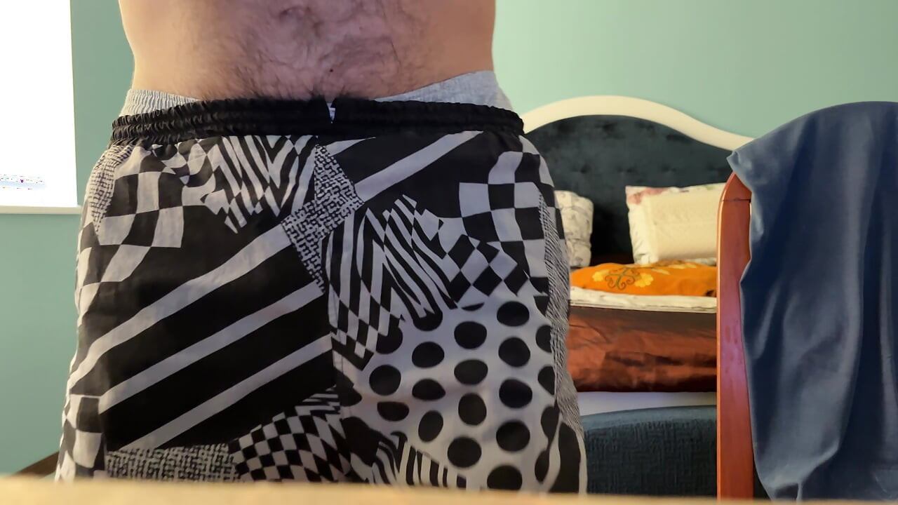 Hairy Bear Earl Smile Huge Cumshot Fountain Solo in the Bedroom