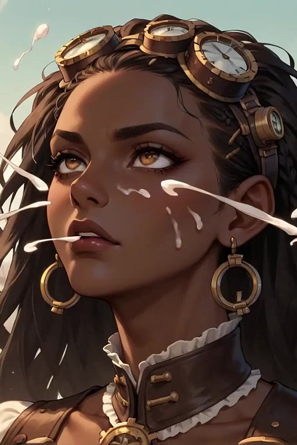 Η Ebony Queen αποπλανεί με Desert Oral, Steampunk Sex.