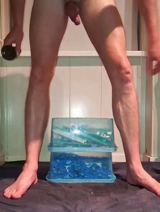 Hot gay twink solo hard big cock rides dildo piss orgasms